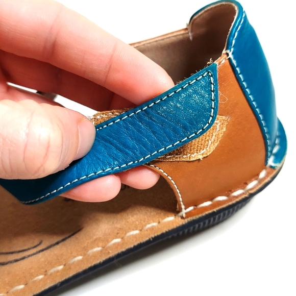 L'artiste Caicos Spring Step Turquoise & Brown Leather Mary Jane Flat Shoes - Picture 13 of 14